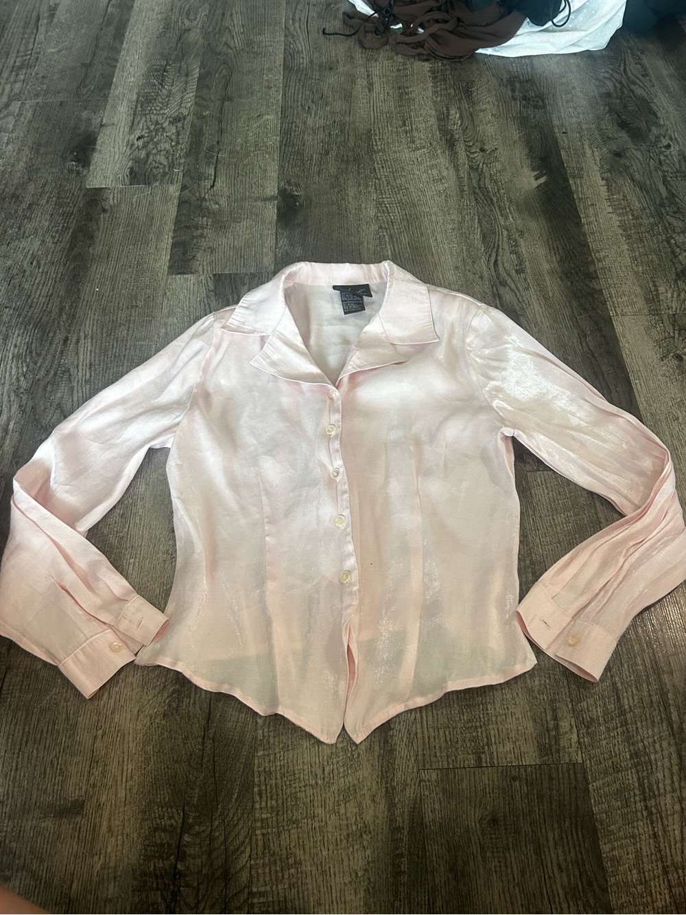 Kathie Lee Collection Pale Pink Button-Down Blouse